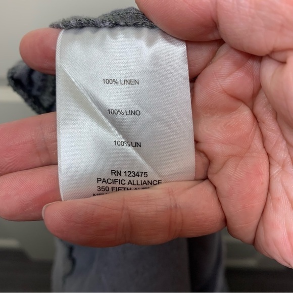 ELLEN Tracy Gray Linen Hi Rise Ankle Pants Pull on Jogger Elastic Band Sz L - Picture 9 of 14